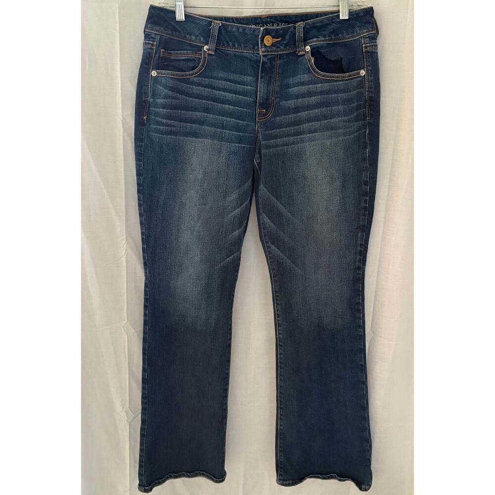 American Eagle Outfitters Kick Boot Womens 14 (35x31) Jeans Stretch Flap Pocket - Picture 2 of 7